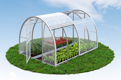 Теплицы со сдвижной крышей — Теплица Тюльпан Антишторм — фото